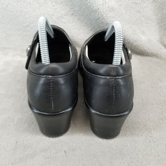 Alegria Shoes Womens EU 38 US 8-8.5 Maya Black Leather Mary Jane Clogs - Picture 6 of 13